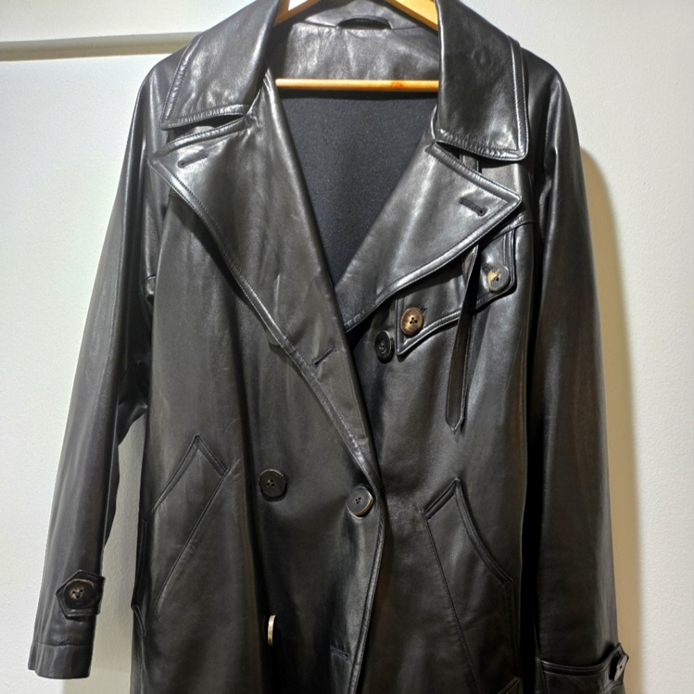 Custom Leather pea coat